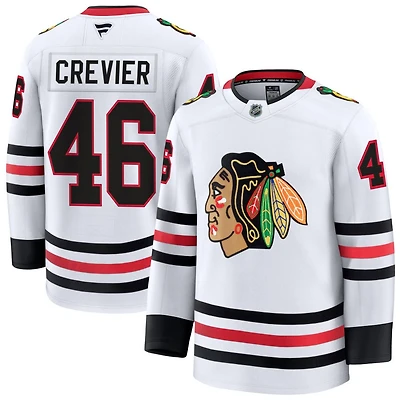 Louis Crevier Men's Fanatics White Chicago Blackhawks Away Premium Custom Jersey