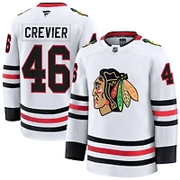 Louis Crevier Men's Fanatics White Chicago Blackhawks Away Premium Custom Jersey
