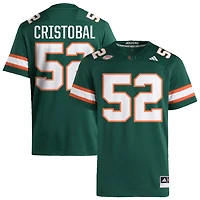 Luis Cristobal Men's adidas  Green Miami Hurricanes NIL Pick-A-Player Alternate Premier Football Jersey
