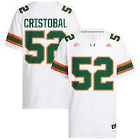 Luis Cristobal Men's adidas  White Miami Hurricanes NIL Pick-A-Player White Premier Football Jersey