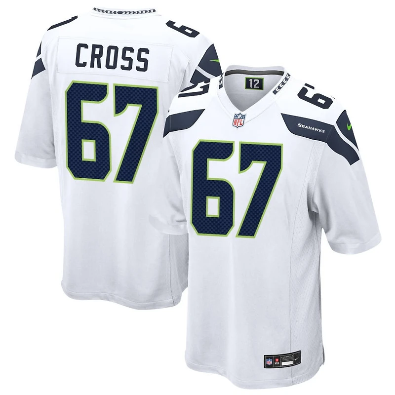 Charles Cross Men's Nike  White Seattle Seahawks Custom Game Jersey