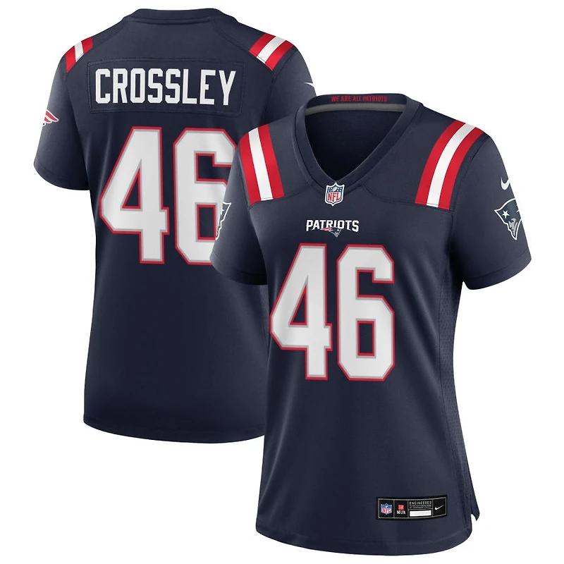 Brandon Crossley Women's Nike Navy New England Patriots Custom Game Jersey
