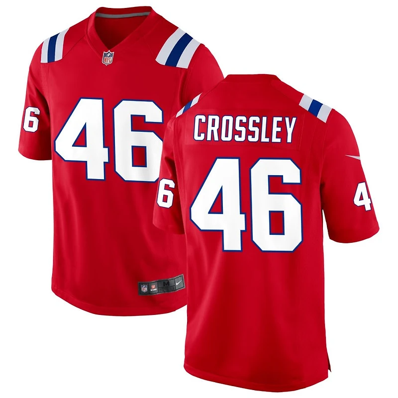 Brandon Crossley Men's Nike Red New England Patriots Alternate Custom Jersey