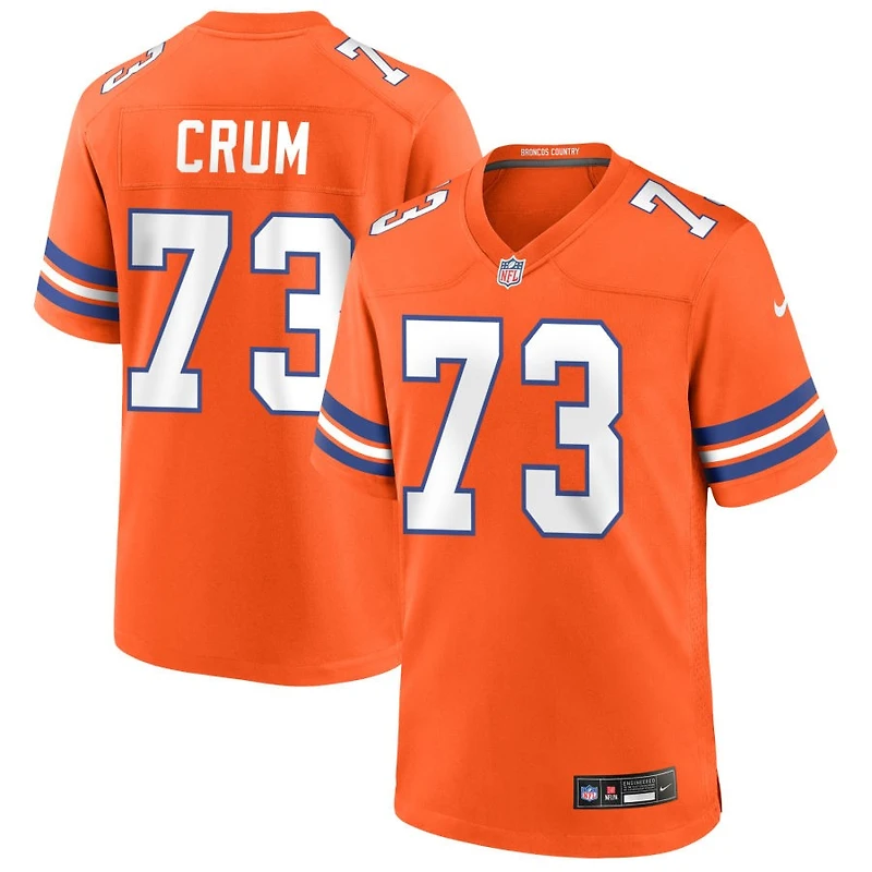 Frank Crum Men's Nike Orange Denver Broncos Mile High Collection 1977 Throwback Custom Game Jersey