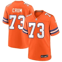 Frank Crum Men's Nike Orange Denver Broncos Mile High Collection 1977 Throwback Custom Game Jersey