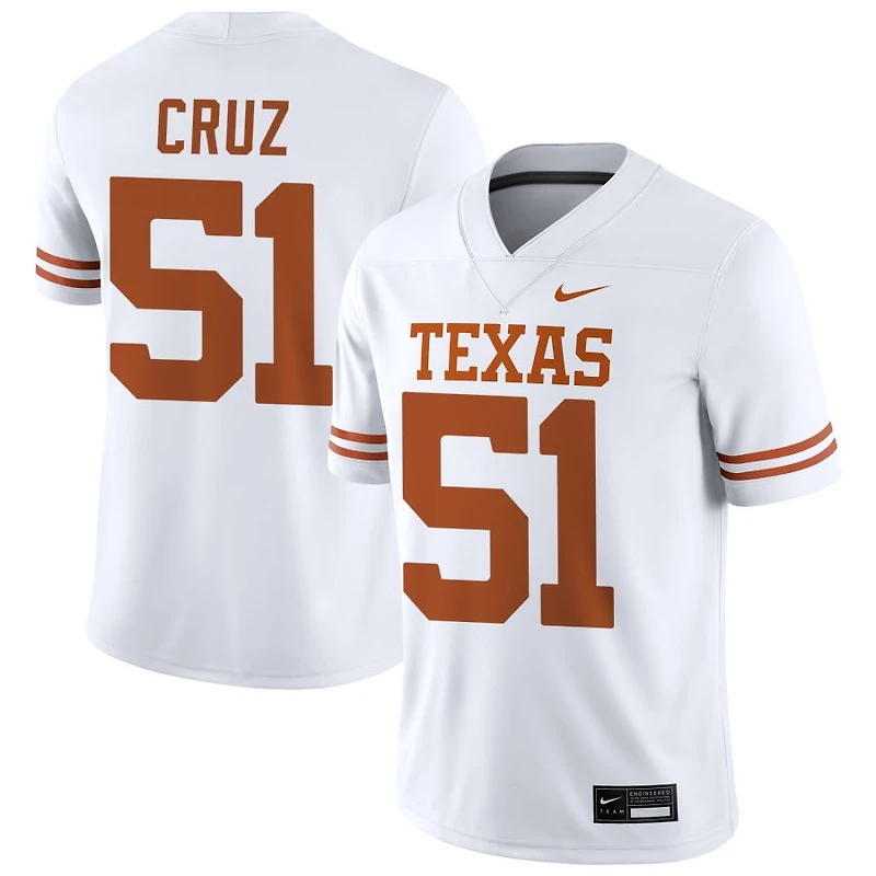 Daniel Cruz Men's Nike White Texas Longhorns NIL Pick-A-Player Game Jersey