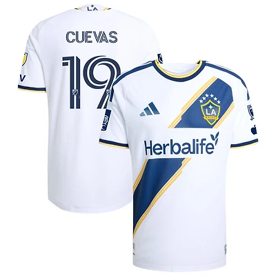 Mauricio Cuevas Men's adidas White LA Galaxy 2026 The VeloCITY Kit On-Field Authentic Patch Custom Jersey