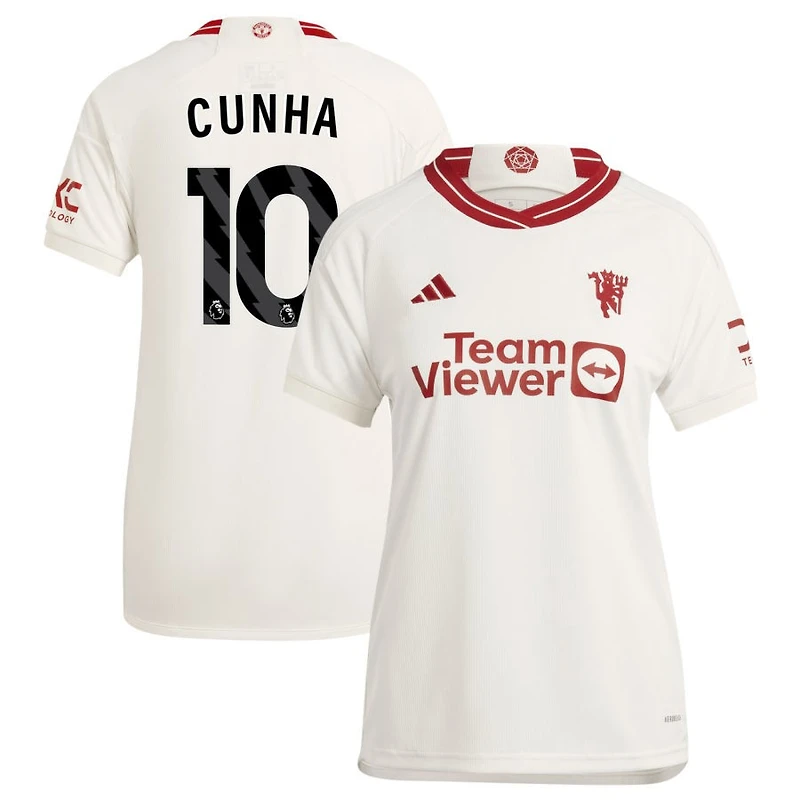 Matheus Cunha Women's adidas White Manchester United 2023/24 Third Replica Custom Jersey