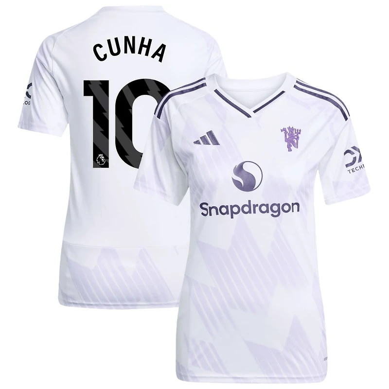 Matheus Cunha Women's adidas White Manchester United 2025/26 Away Replica Custom Jersey