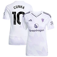 Matheus Cunha Women's adidas White Manchester United 2025/26 Away Replica Custom Jersey
