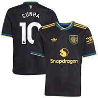 Matheus Cunha Youth adidas  Black Manchester United 2025/26 Third Replica Custom Jersey
