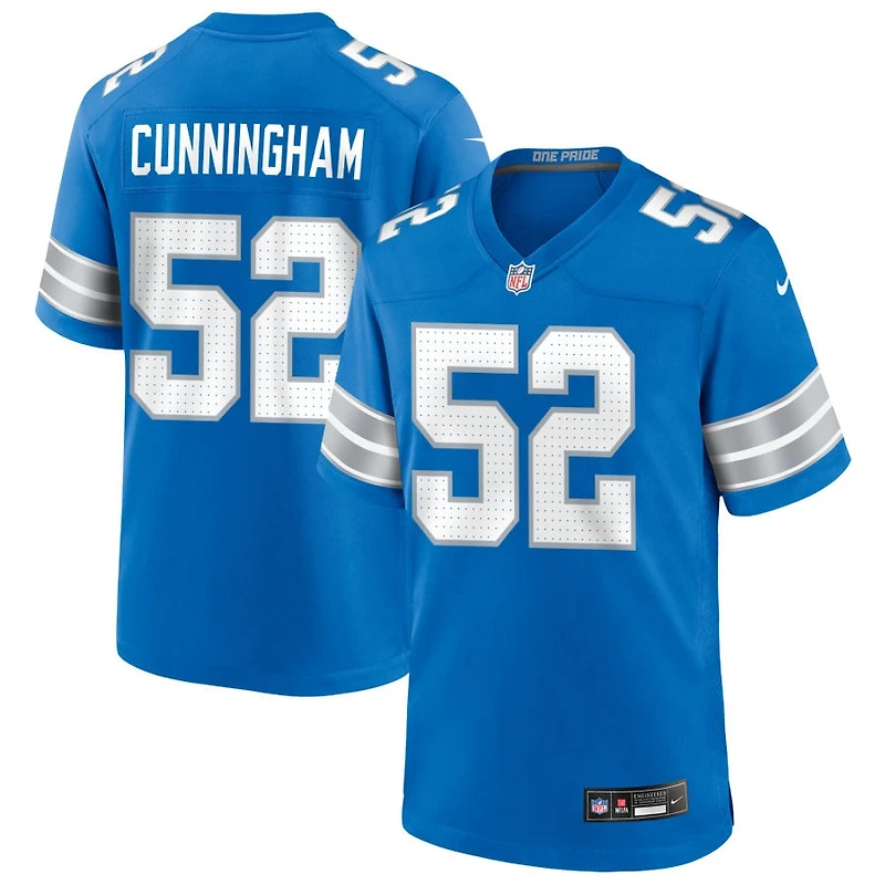Zach Cunningham Men's Nike Blue Detroit Lions Custom Game Jersey