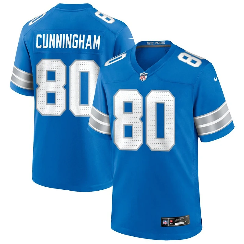 Malik Cunningham Men's Nike Blue Detroit Lions Custom Game Jersey