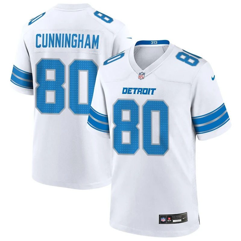 Malik Cunningham Men's Nike  White Detroit Lions Custom Game Jersey