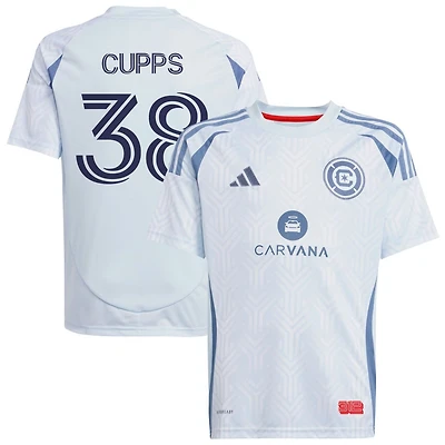 Christopher Cupps Youth adidas Light Blue Chicago Fire 2025 The Municipal Kit Replica Custom Jersey