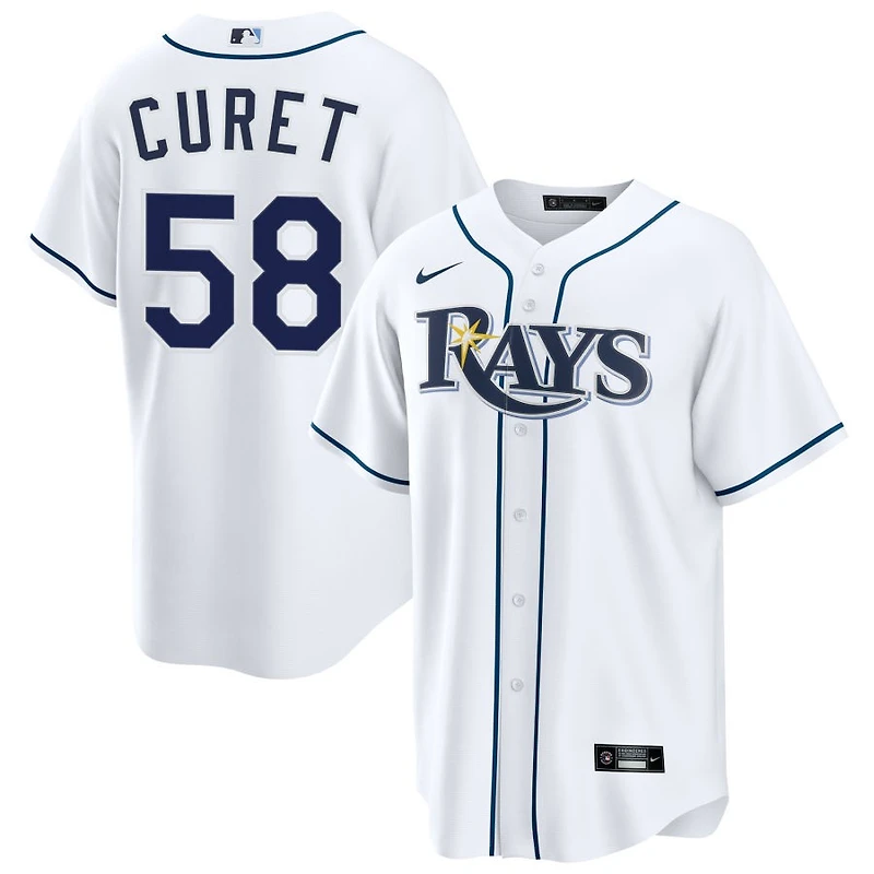 Yoniel Curet Men's Nike White Tampa Bay Rays Home Custom Replica Jersey