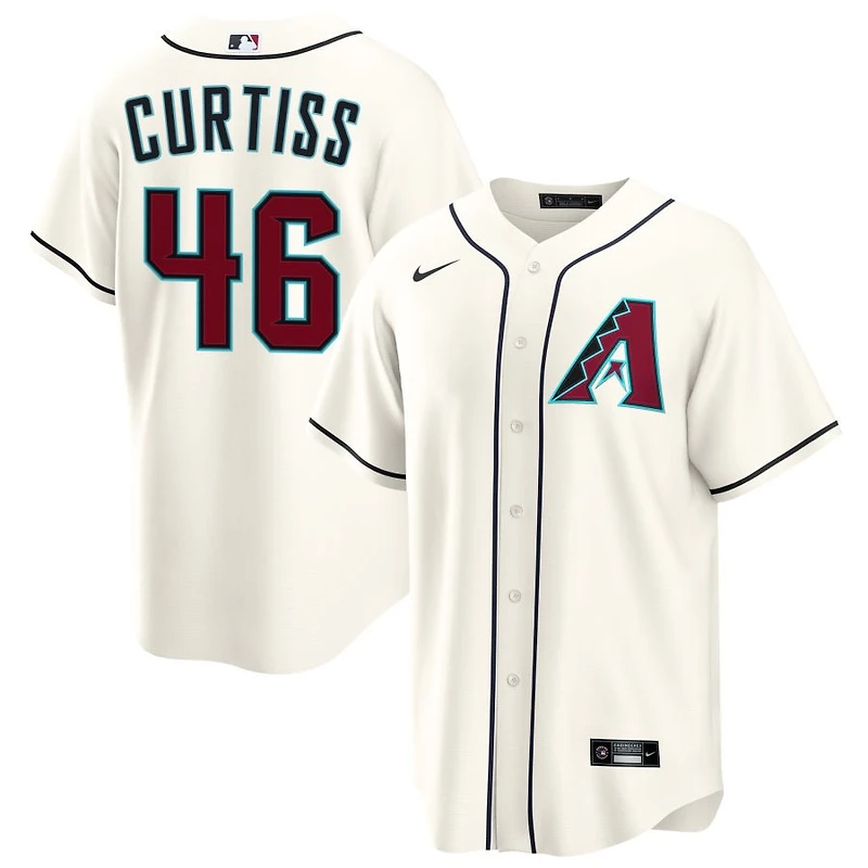 John Curtiss Men's Nike  Cream Arizona Diamondbacks Home Custom Replica Jersey