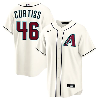John Curtiss Men's Nike  Cream Arizona Diamondbacks Home Custom Replica Jersey