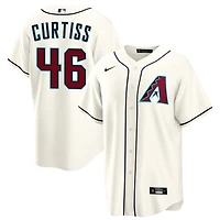 John Curtiss Men's Nike  Cream Arizona Diamondbacks Home Custom Replica Jersey