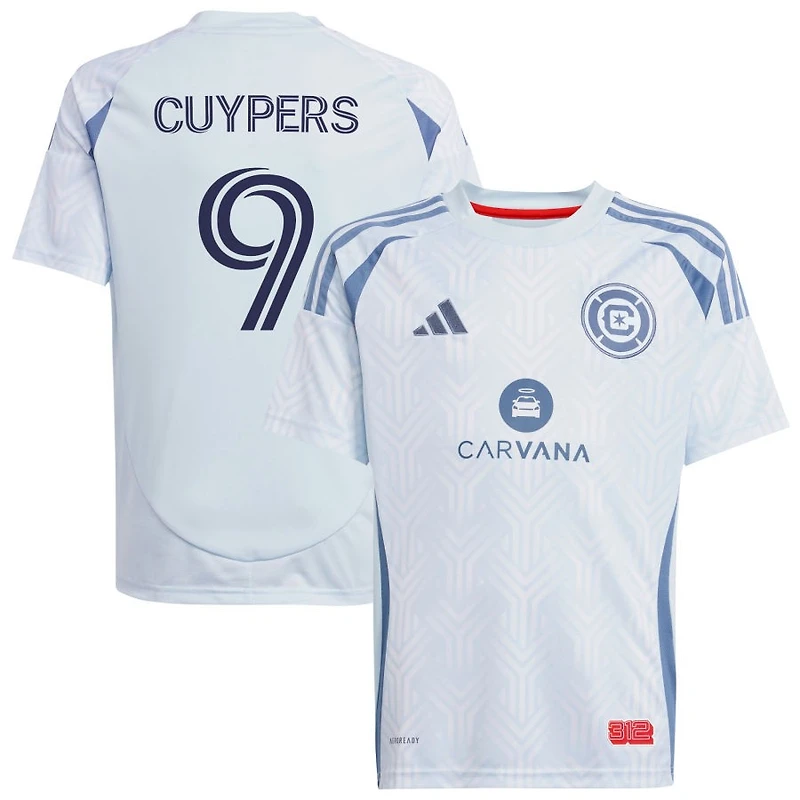 Hugo Cuypers Youth adidas Light Blue Chicago Fire 2025 The Municipal Kit Replica Custom Jersey