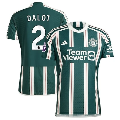 Diogo Dalot Men's adidas  Green Manchester United 2023/24 Away Authentic Custom Jersey