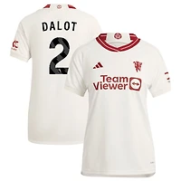 Diogo Dalot Women's adidas  White Manchester United 2023/24 Third Replica Custom Jersey