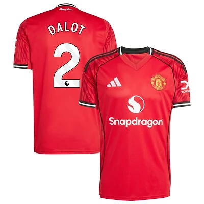 Diogo Dalot Men's adidas  Red Manchester United Home 2025/26 Custom Replica Jersey