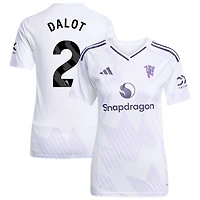 Diogo Dalot Women's adidas White Manchester United 2025/26 Away Replica Custom Jersey
