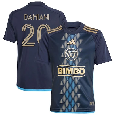 Bruno Damiani Youth adidas  Navy Philadelphia Union 2024 The XV Kit Replica Custom Jersey