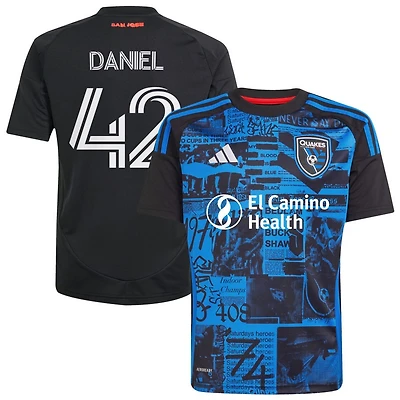 Daniel De Sousa Daniel Youth adidas  Black San Jose Earthquakes 2025 Headliner Replica Custom Jersey