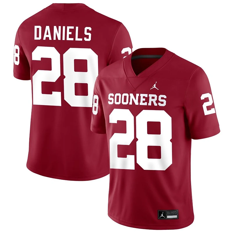 KJ Daniels Men's Jordan Brand Crimson Oklahoma Sooners NIL Pick-A-Player Football Replica Jersey