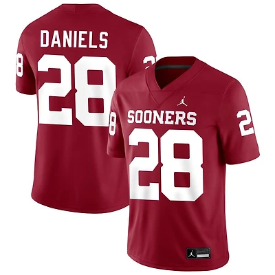 KJ Daniels Men's Jordan Brand Crimson Oklahoma Sooners NIL Pick-A-Player Football Replica Jersey