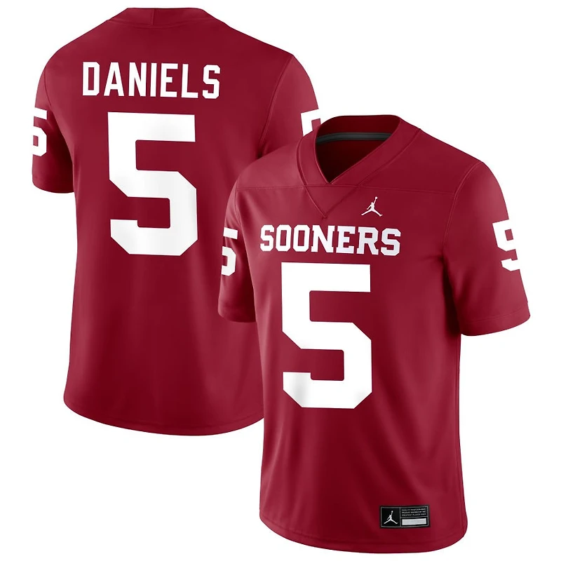 Kendal Daniels Men's Jordan Brand Crimson Oklahoma Sooners NIL Pick-A-Player Football Replica Jersey