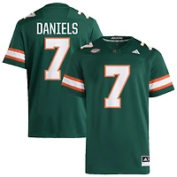 CJ Daniels Men's adidas  Green Miami Hurricanes NIL Pick-A-Player Alternate Premier Football Jersey