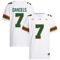 CJ Daniels Men's adidas  White Miami Hurricanes NIL Pick-A-Player White Premier Football Jersey