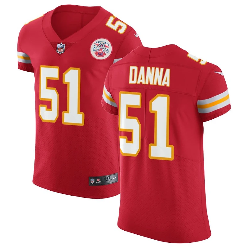 Mike Danna Men's Nike Red Kansas City Chiefs Vapor Untouchable Custom Elite Jersey