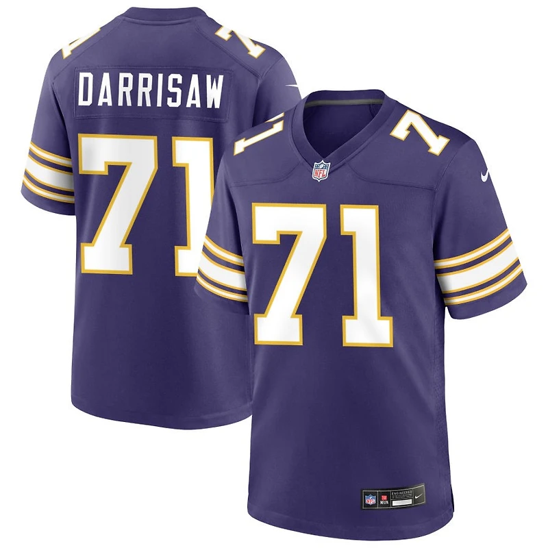Christian Darrisaw Men's Nike Purple Minnesota Vikings Classic Custom Game Jersey