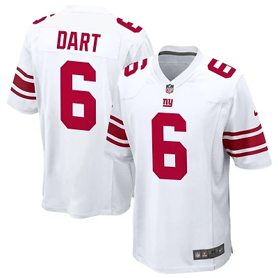 Jaxson Dart Men's Nike White New York Giants Custom Game Jersey
