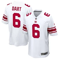 Jaxson Dart Men's Nike White New York Giants Custom Game Jersey