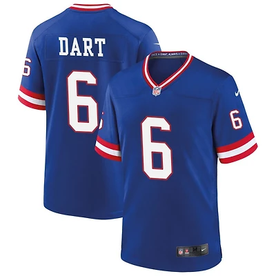 Jaxson Dart Men's Nike Royal New York Giants Classic Custom Game Jersey
