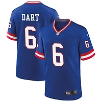 Jaxson Dart Men's Nike Royal New York Giants Classic Custom Game Jersey