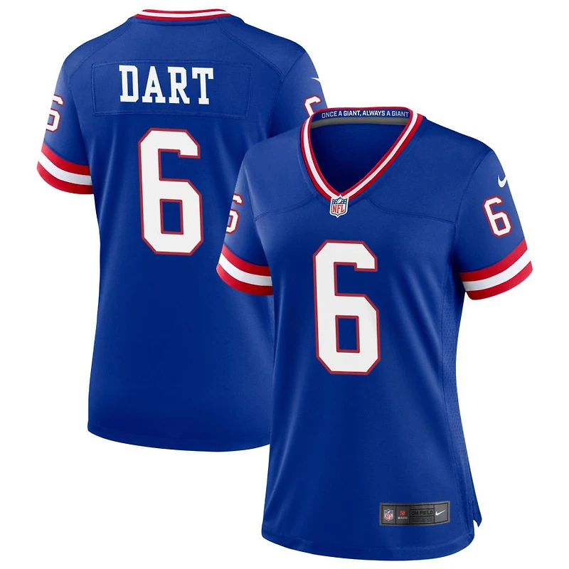 Jaxson Dart Women's Nike Royal New York Giants Classic Custom Game Jersey