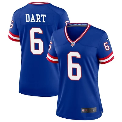 Jaxson Dart Women's Nike Royal New York Giants Classic Custom Game Jersey