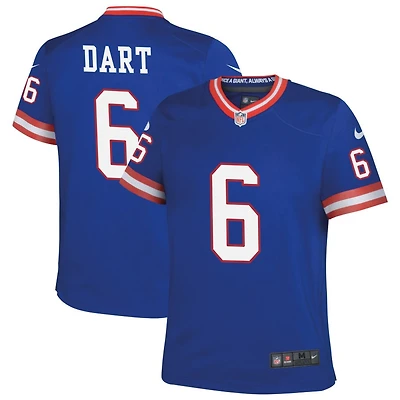 Jaxson Dart Youth Nike Royal New York Giants Classic Custom Game Jersey
