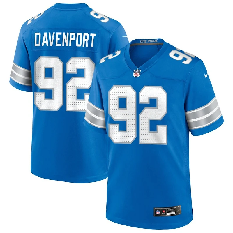 Marcus Davenport Men's Nike Blue Detroit Lions Custom Game Jersey