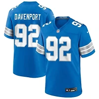 Marcus Davenport Men's Nike  Blue Detroit Lions Custom Game Jersey