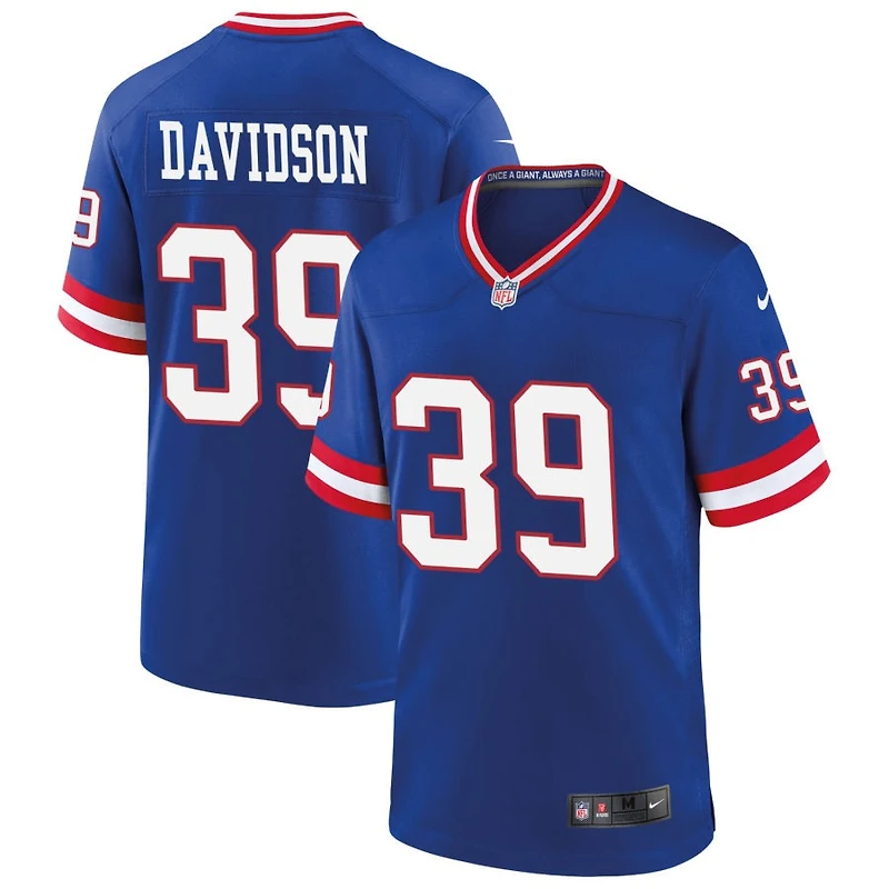 Zach Davidson Men's Nike Royal New York Giants Classic Custom Game Jersey