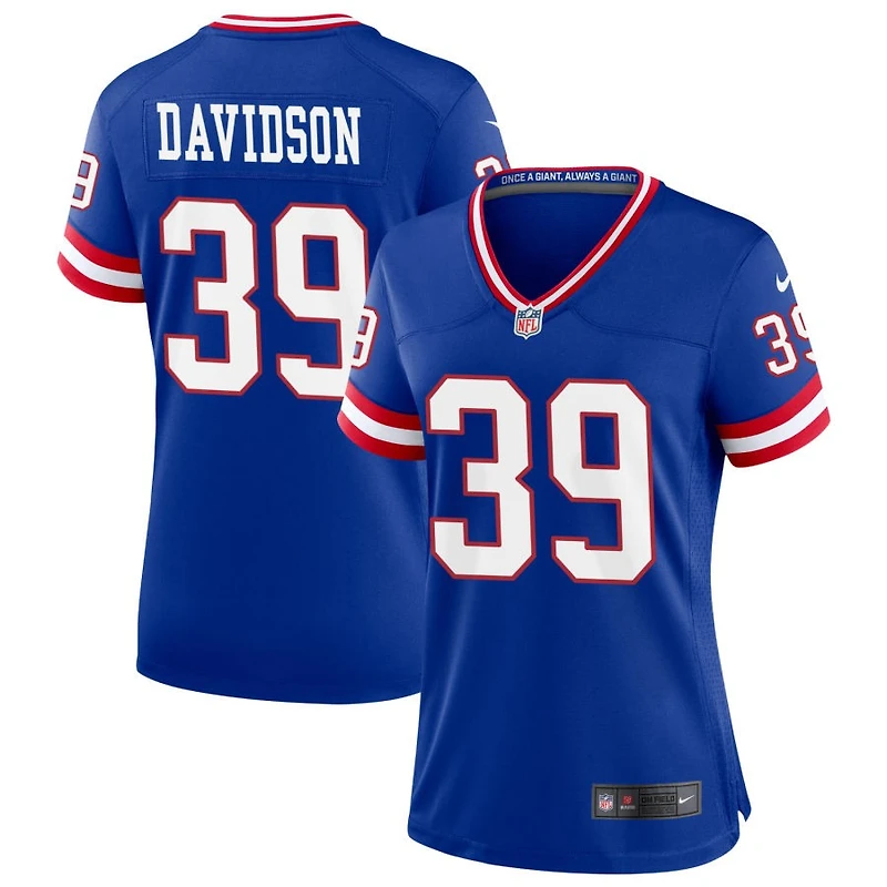 Zach Davidson Women's Nike Royal New York Giants Classic Custom Game Jersey