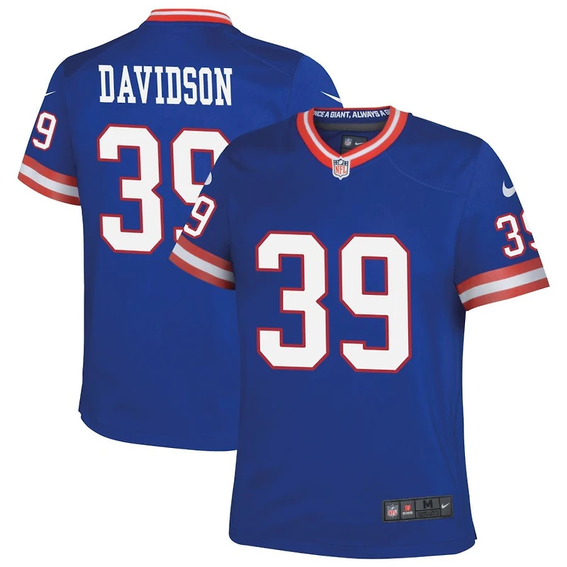 Zach Davidson Youth Nike Royal New York Giants Classic Custom Game Jersey