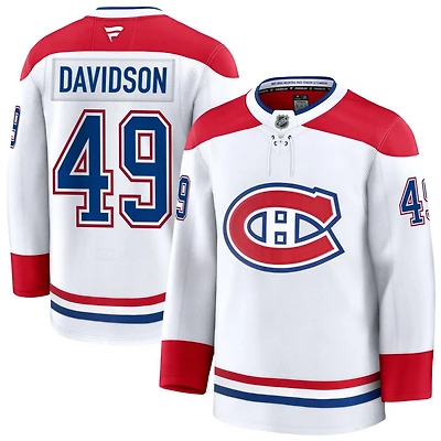 Jared Davidson Men's Fanatics White Montreal Canadiens Away Premium Custom Jersey